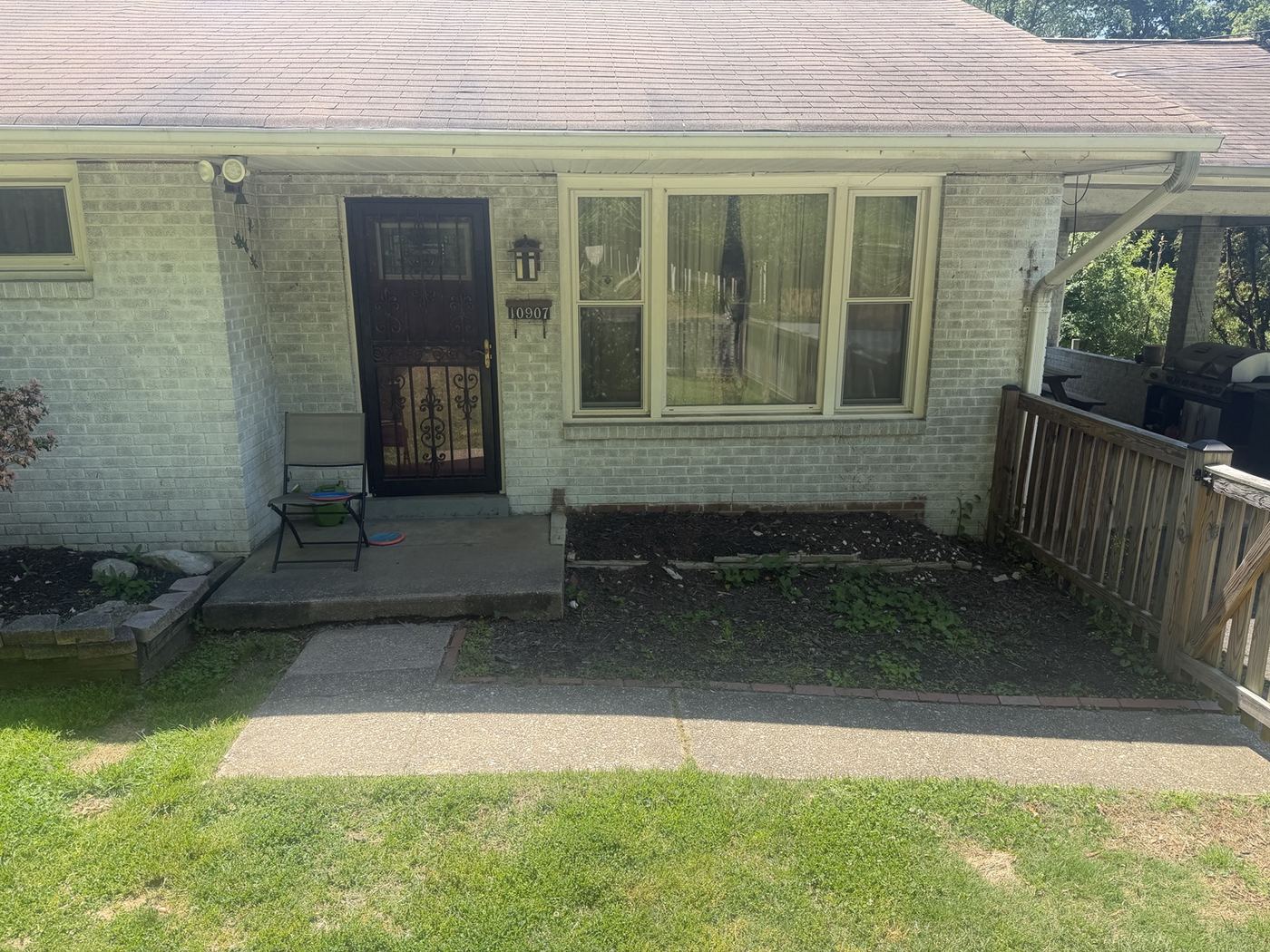 Front entry area before stone patio installation