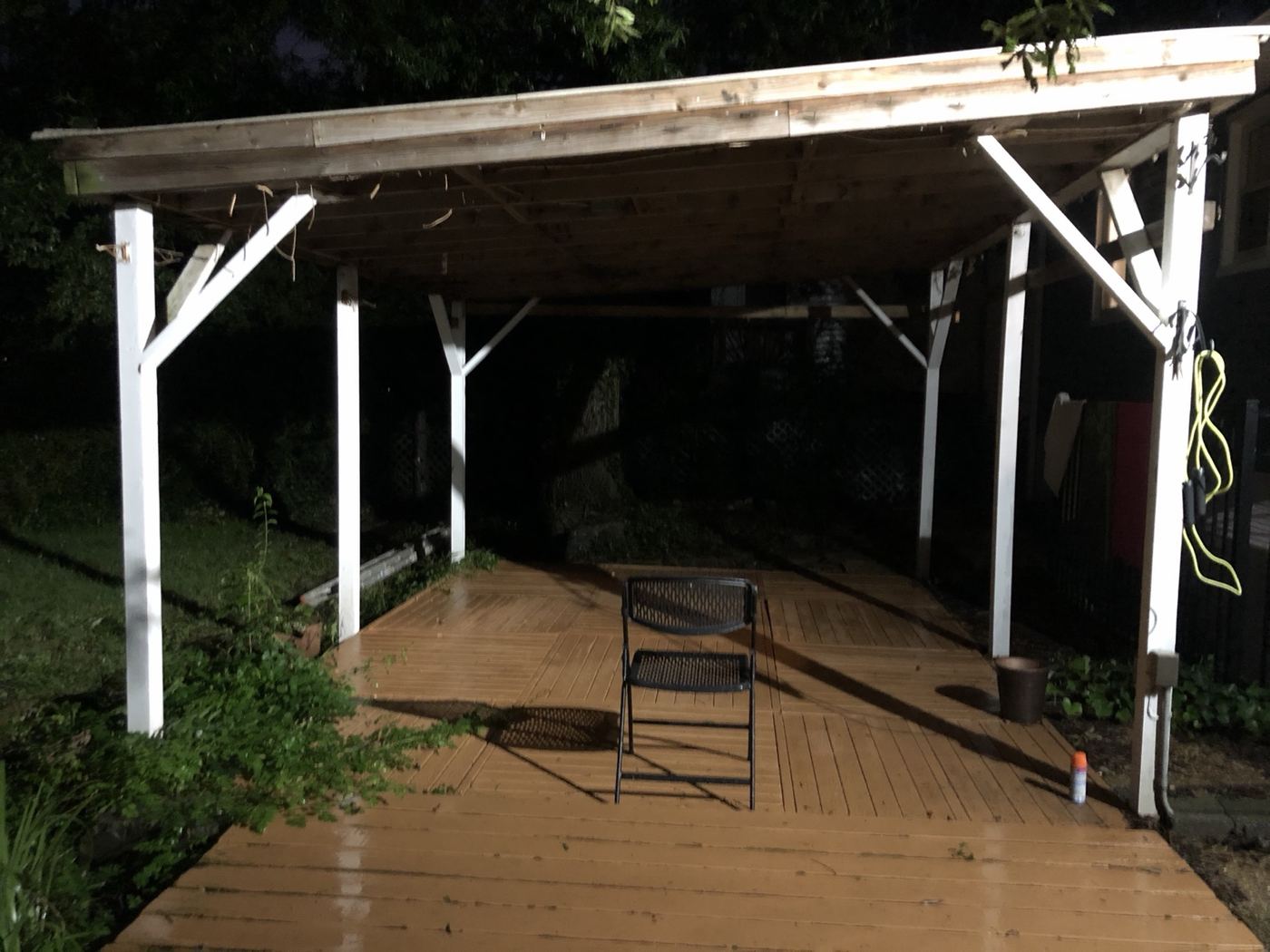 Open deck area before screened porch construction